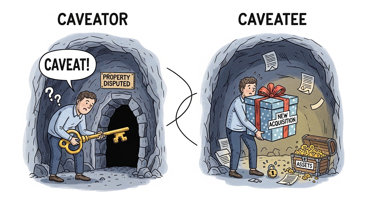 Caveator and caveatee