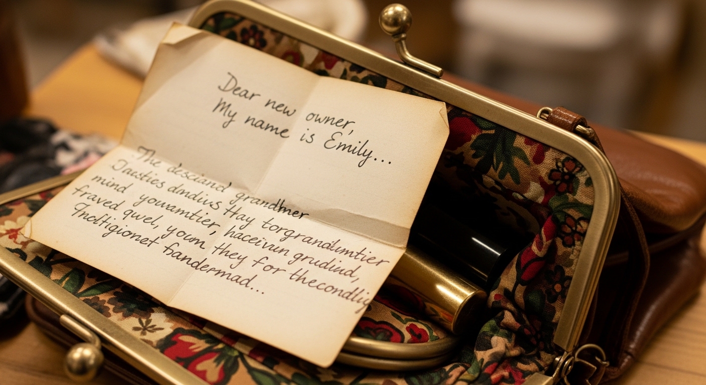 Note Found in Purse Goodwill